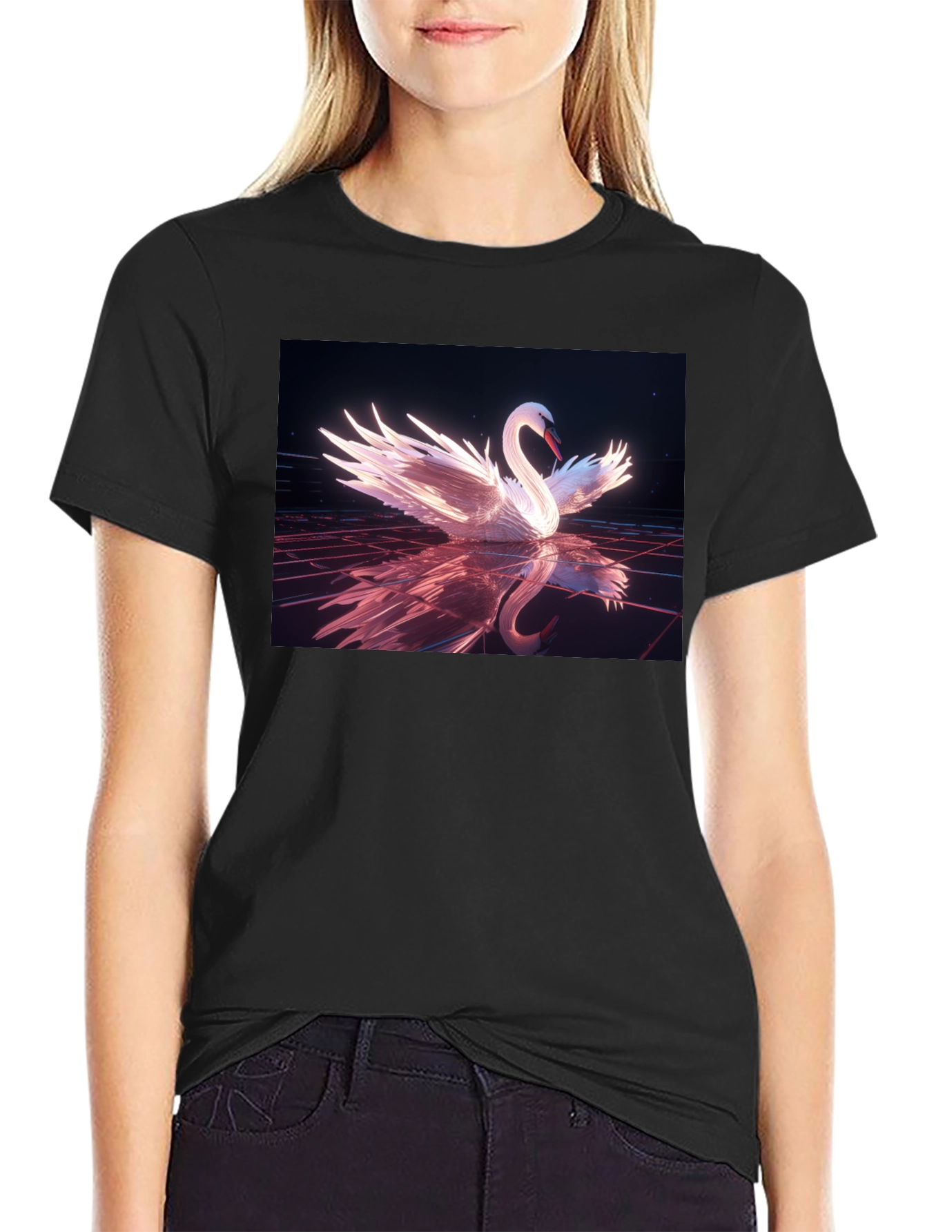 Swan Reflection Graphic Tee