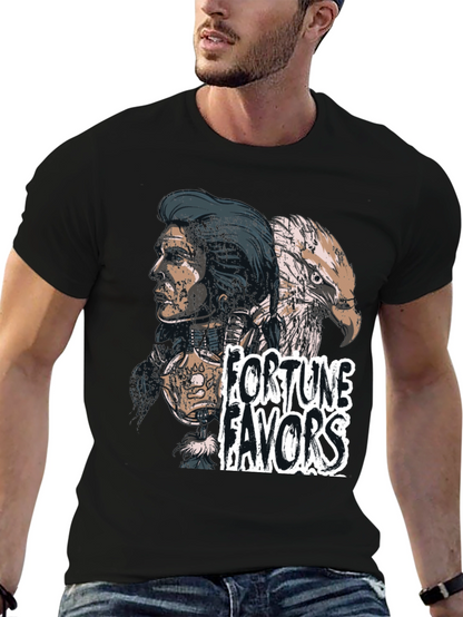 Fortune Favors Black Graphic T-Shirt