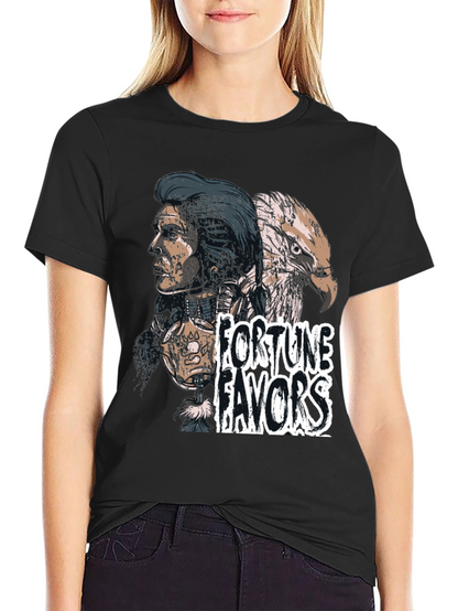 Fortune Favors Black Graphic T-Shirt