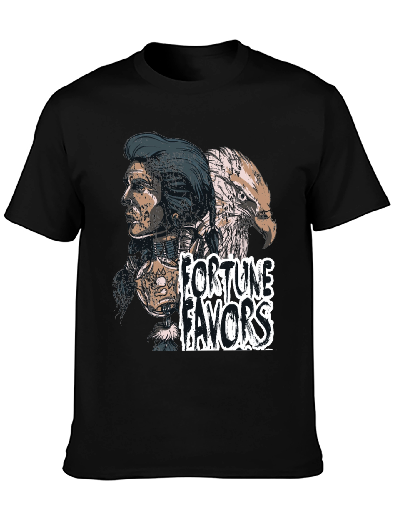 Fortune Favors Black Graphic T-Shirt