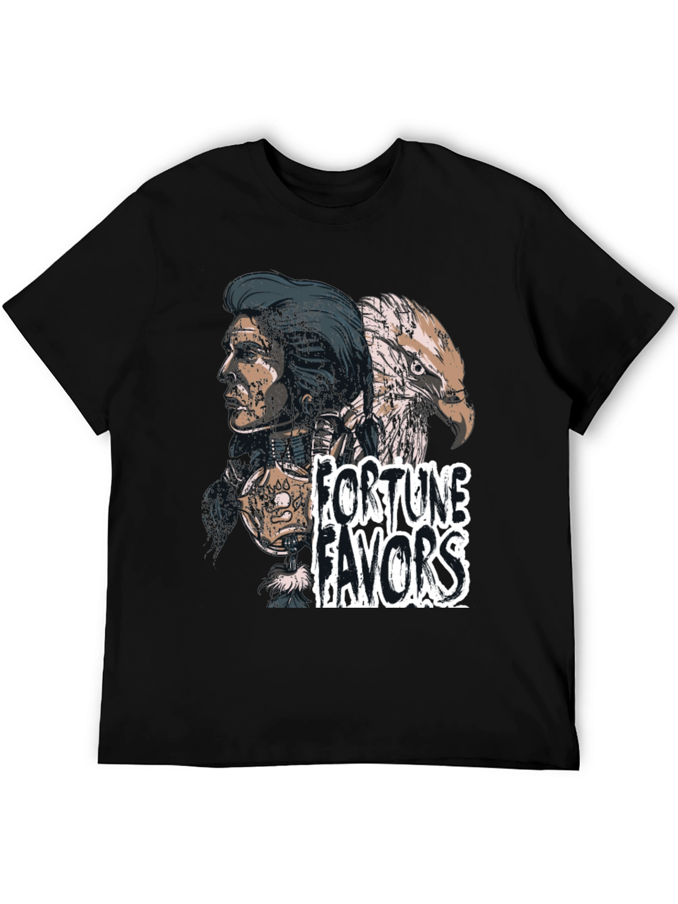 Fortune Favors Black Graphic T-Shirt