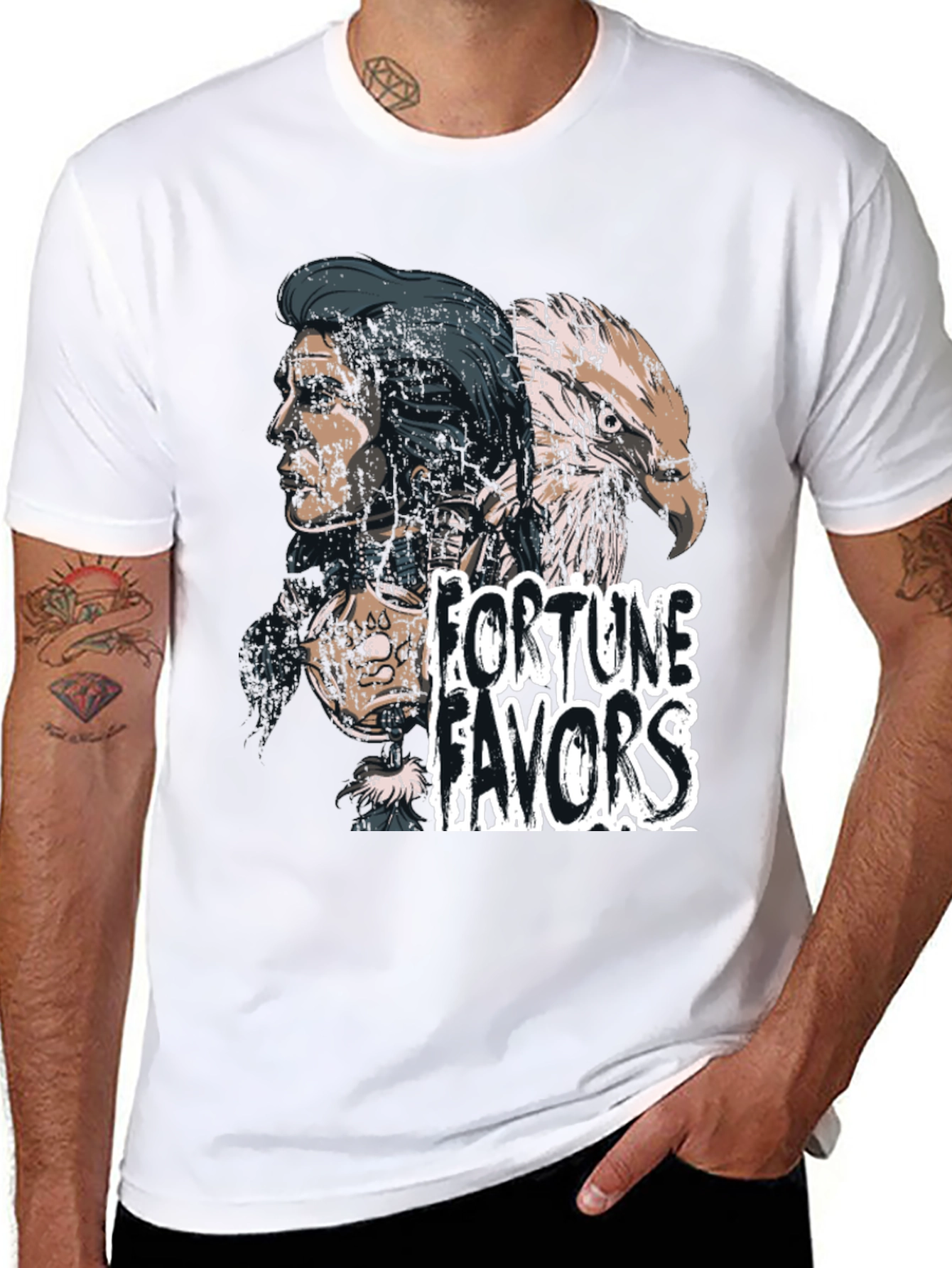 Fortune Favors Black Graphic T-Shirt