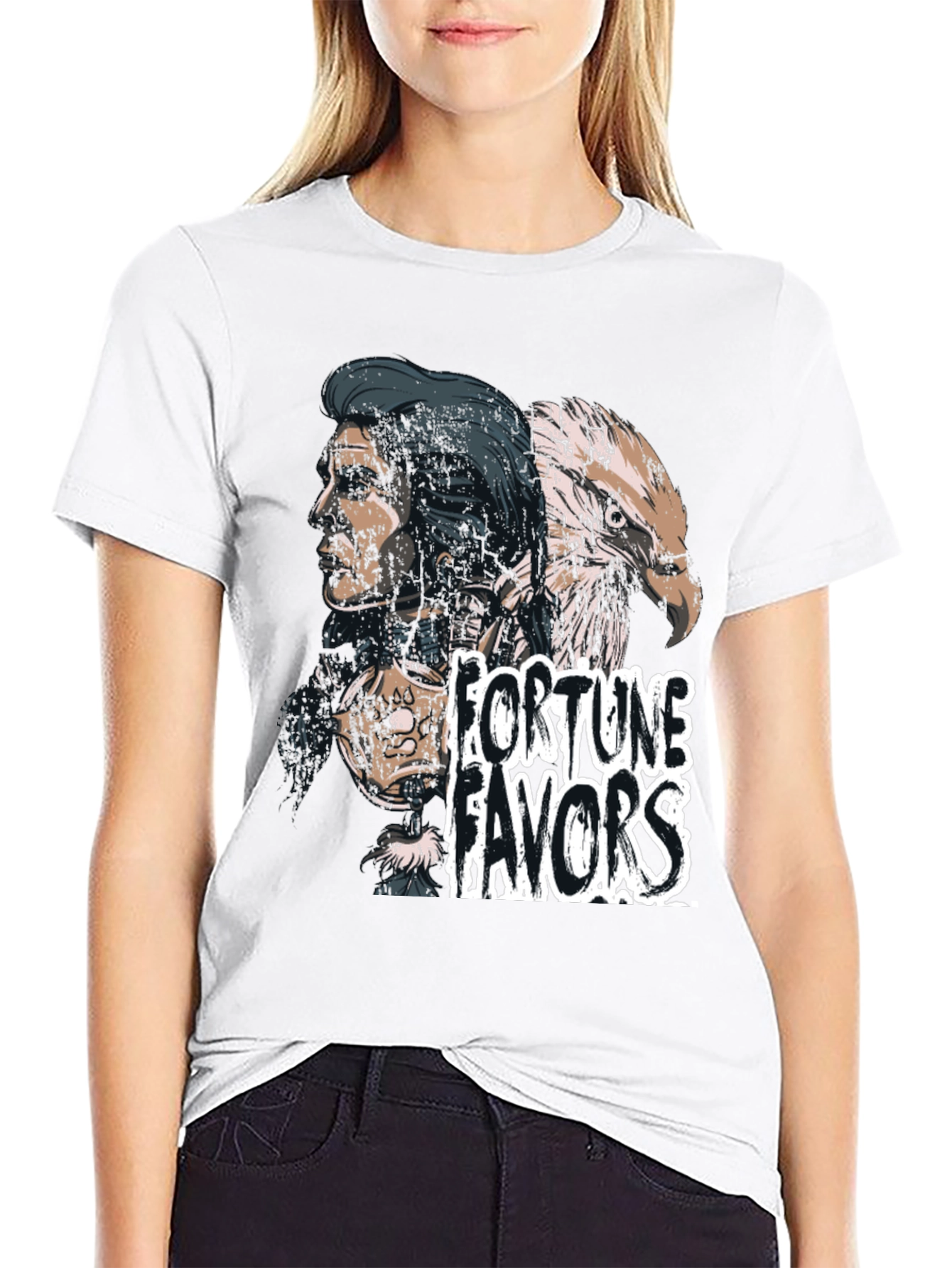 Fortune Favors Black Graphic T-Shirt