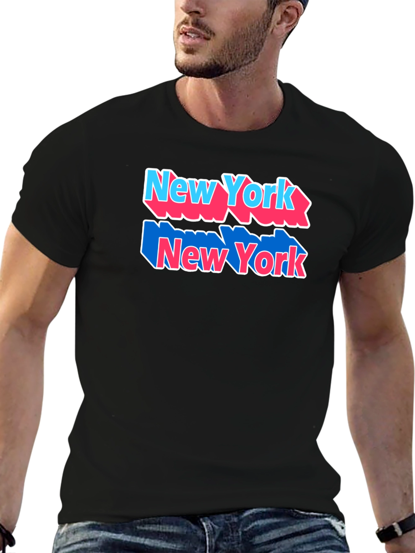 New York Graphic Tee Black Cotton Shirt