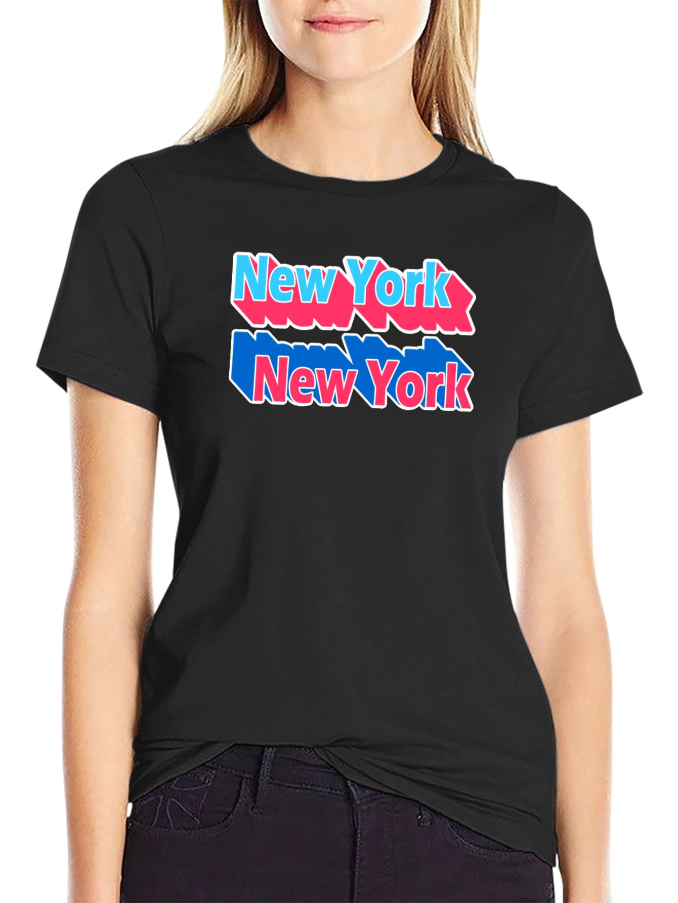 New York Graphic Tee Black Cotton Shirt