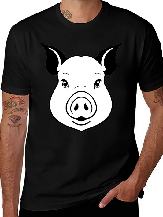 Pig Face Graphic T-Shirt - Unisex Black Tee