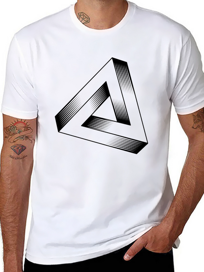 Optical Illusion Triangle Black T-Shirt