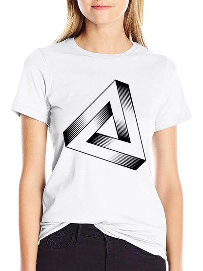 Optical Illusion Triangle Black T-Shirt
