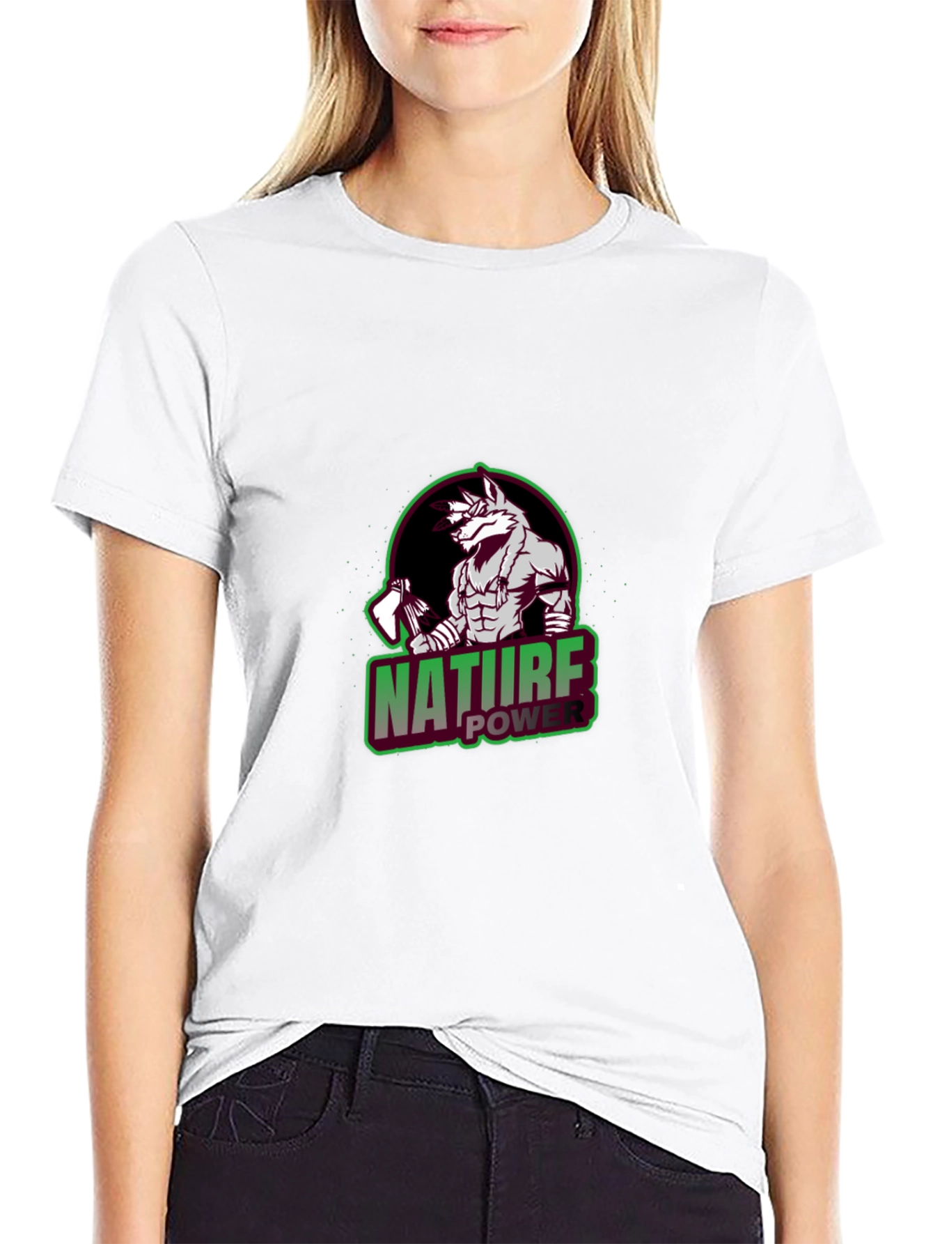 Nature Power Wolf Graphic T-Shirt