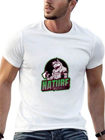 Nature Power Wolf Graphic T-Shirt
