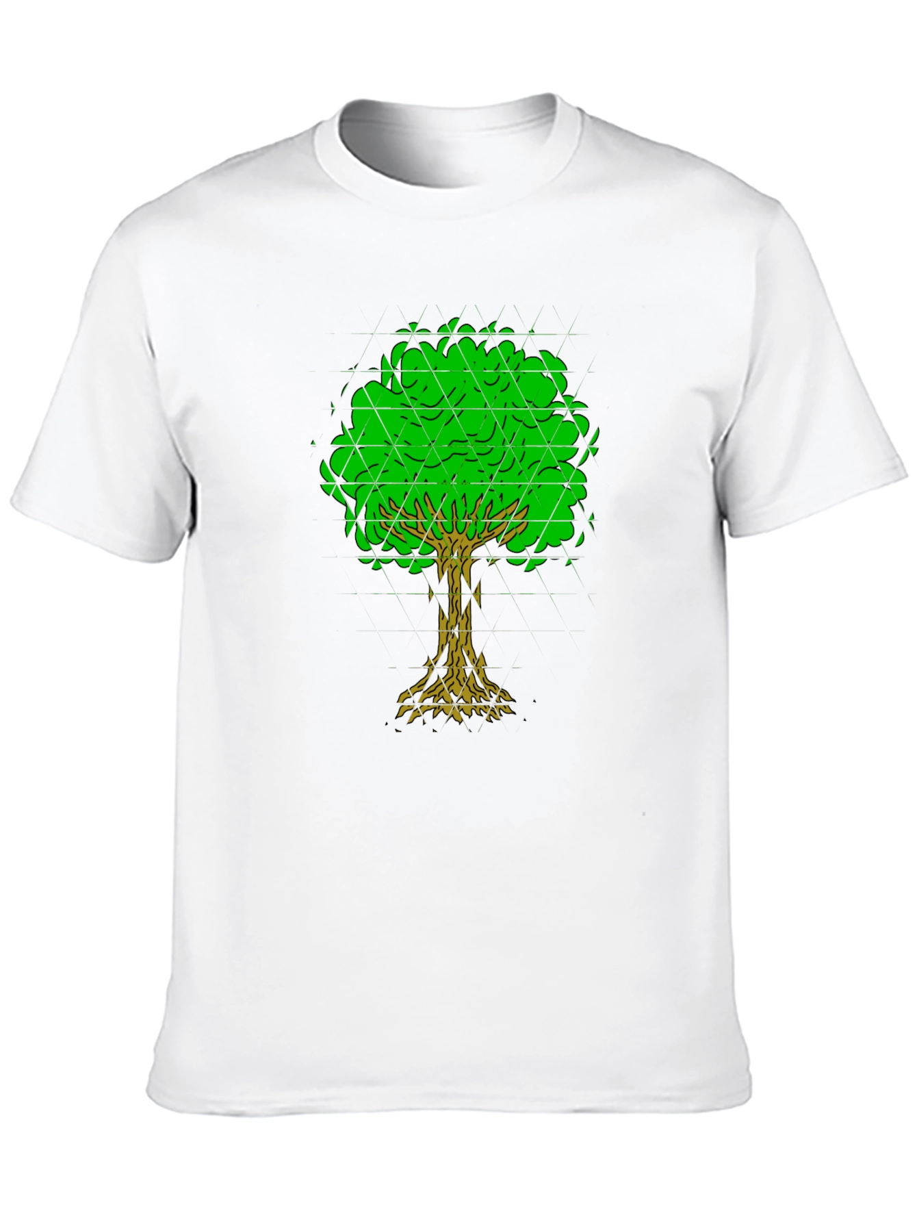 Geometric Tree Graphic Tee - Black