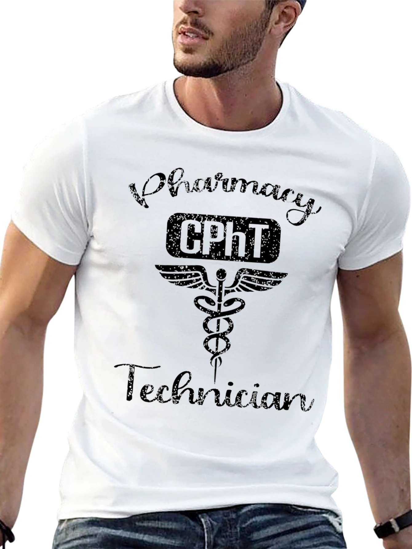 Pharmacy Technician CPhT Caduceus Black T-Shirt