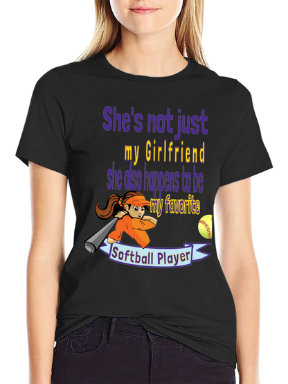 Softball Girlfriend Graphic T-Shirt