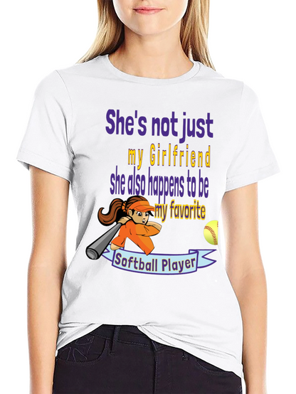 Softball Girlfriend Graphic T-Shirt