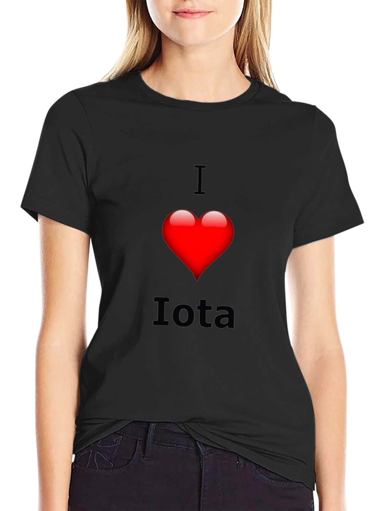 I Heart Iota T-Shirt - Black Casual Tee