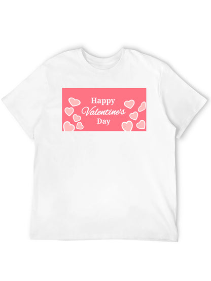Happy Valentines Day Black Graphic Tee