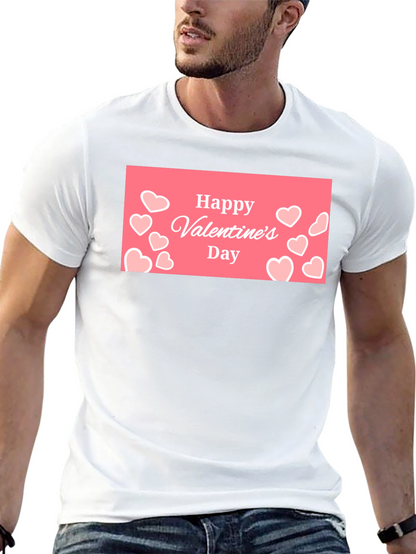 Happy Valentines Day Black Graphic Tee