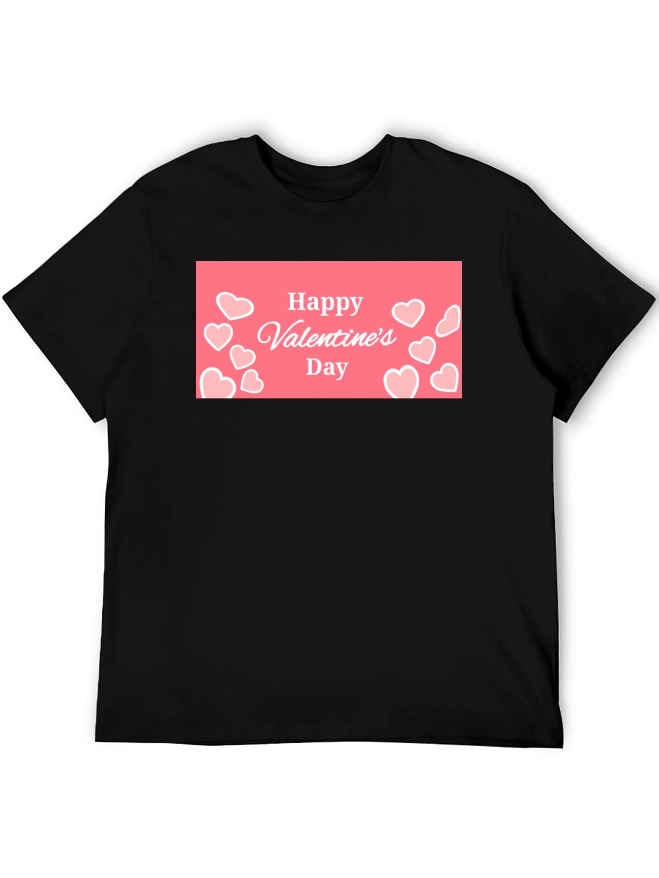 Happy Valentines Day Black Graphic Tee