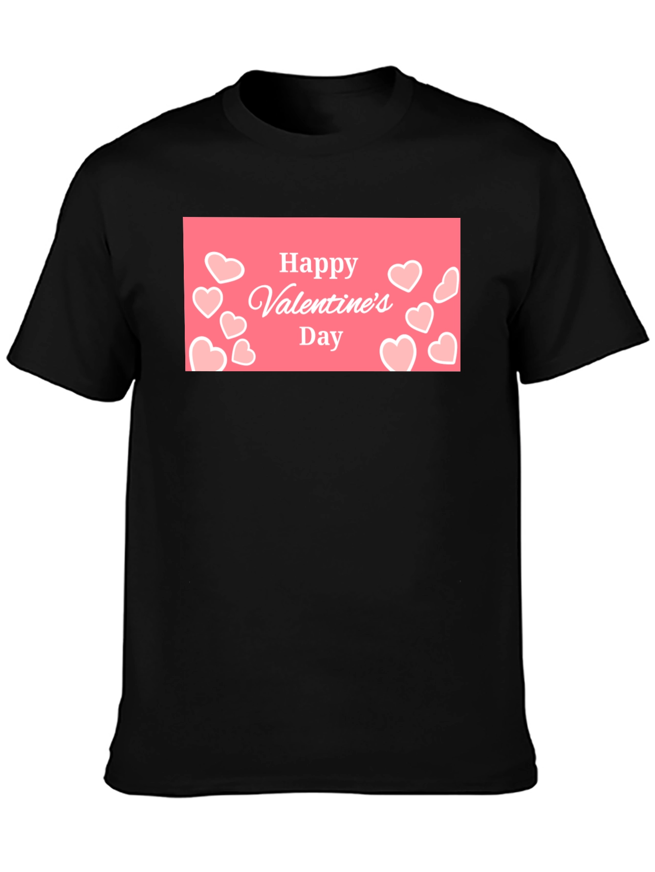 Happy Valentines Day Black Graphic Tee