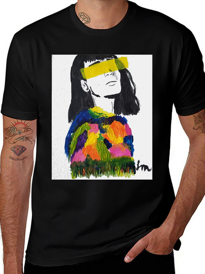 Abstract Art Portrait Black T-Shirt