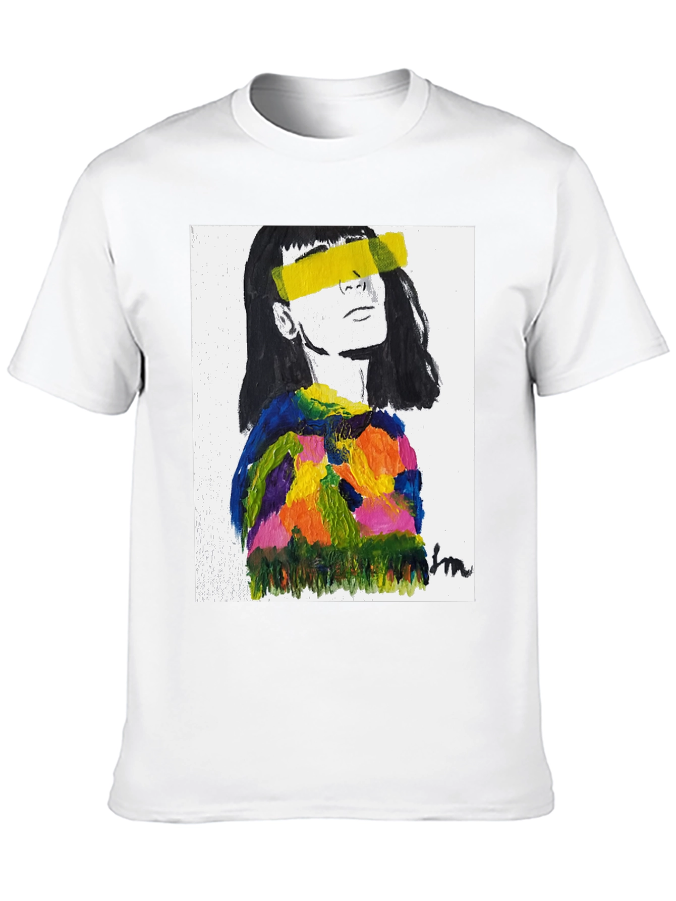 Abstract Art Portrait Black T-Shirt