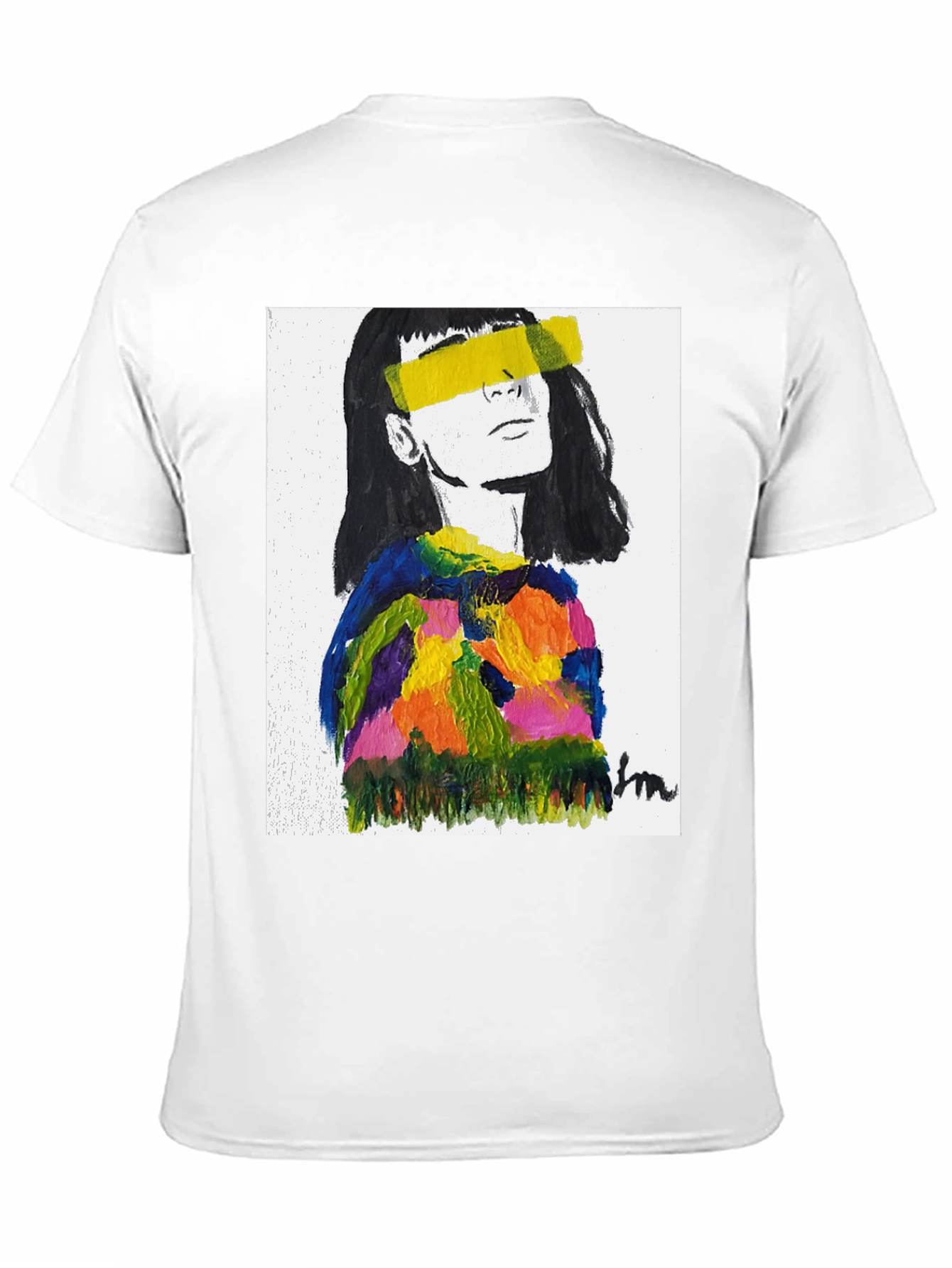 Abstract Art Portrait Black T-Shirt