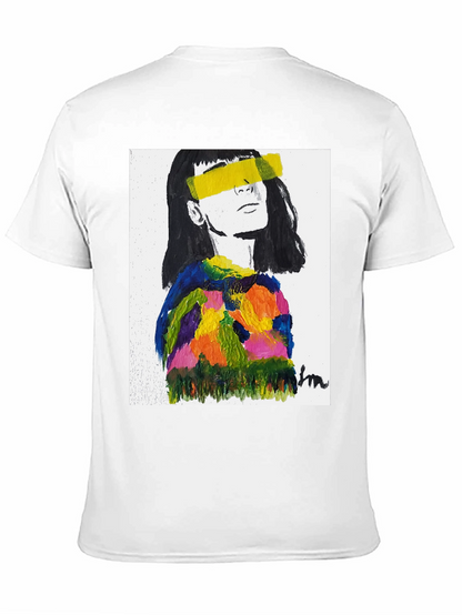 Abstract Art Portrait Black T-Shirt