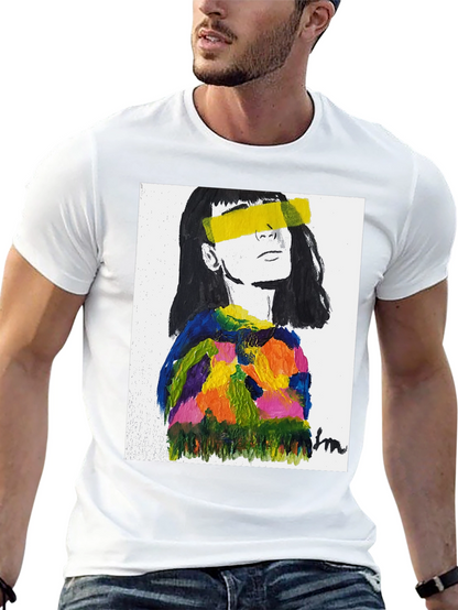 Abstract Art Portrait Black T-Shirt