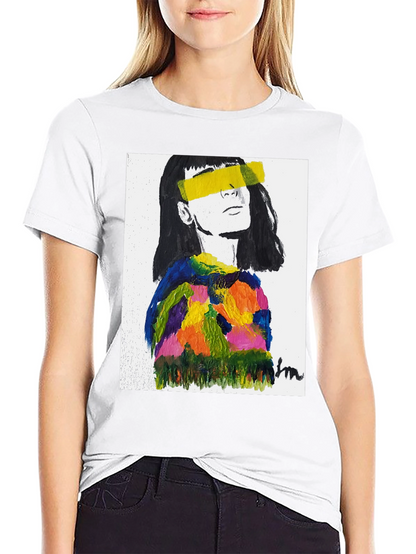 Abstract Art Portrait Black T-Shirt