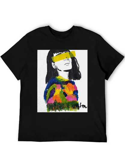Abstract Art Portrait Black T-Shirt