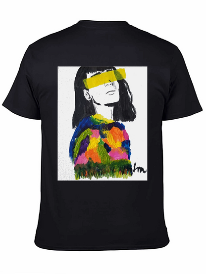 Abstract Art Portrait Black T-Shirt