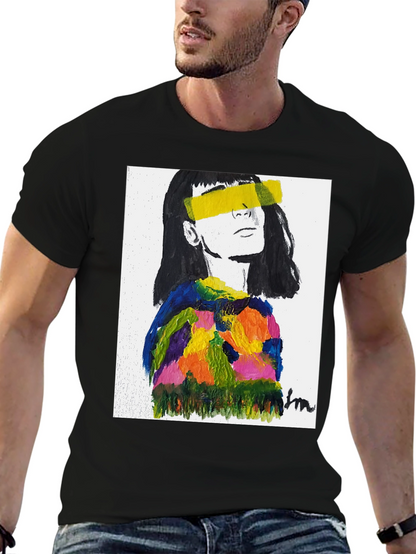 Abstract Art Portrait Black T-Shirt