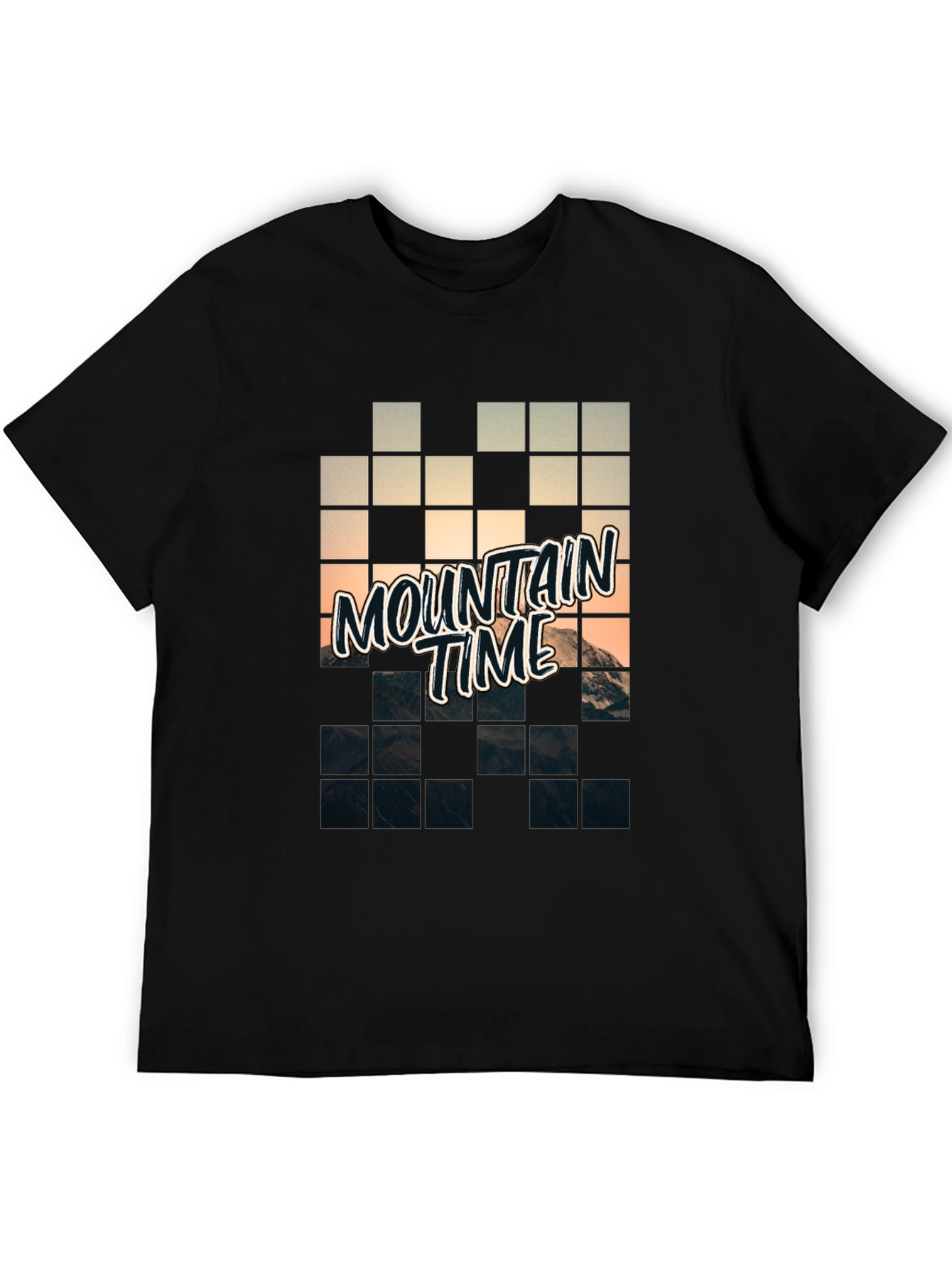Mountain Time Pixel Art Graphic Tee