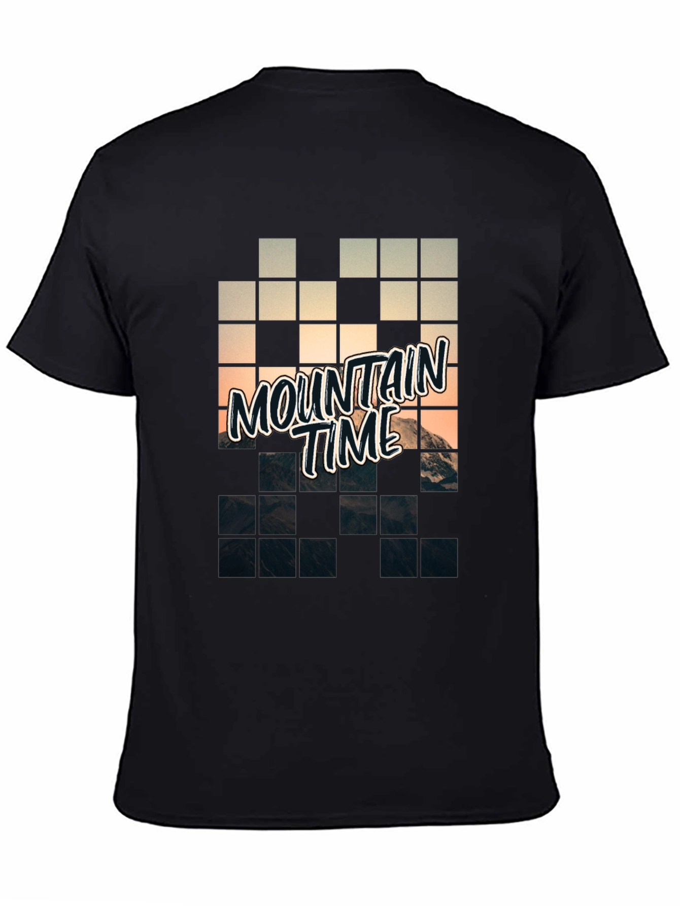 Mountain Time Pixel Art Graphic Tee