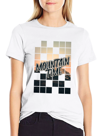 Mountain Time Pixel Art Graphic Tee