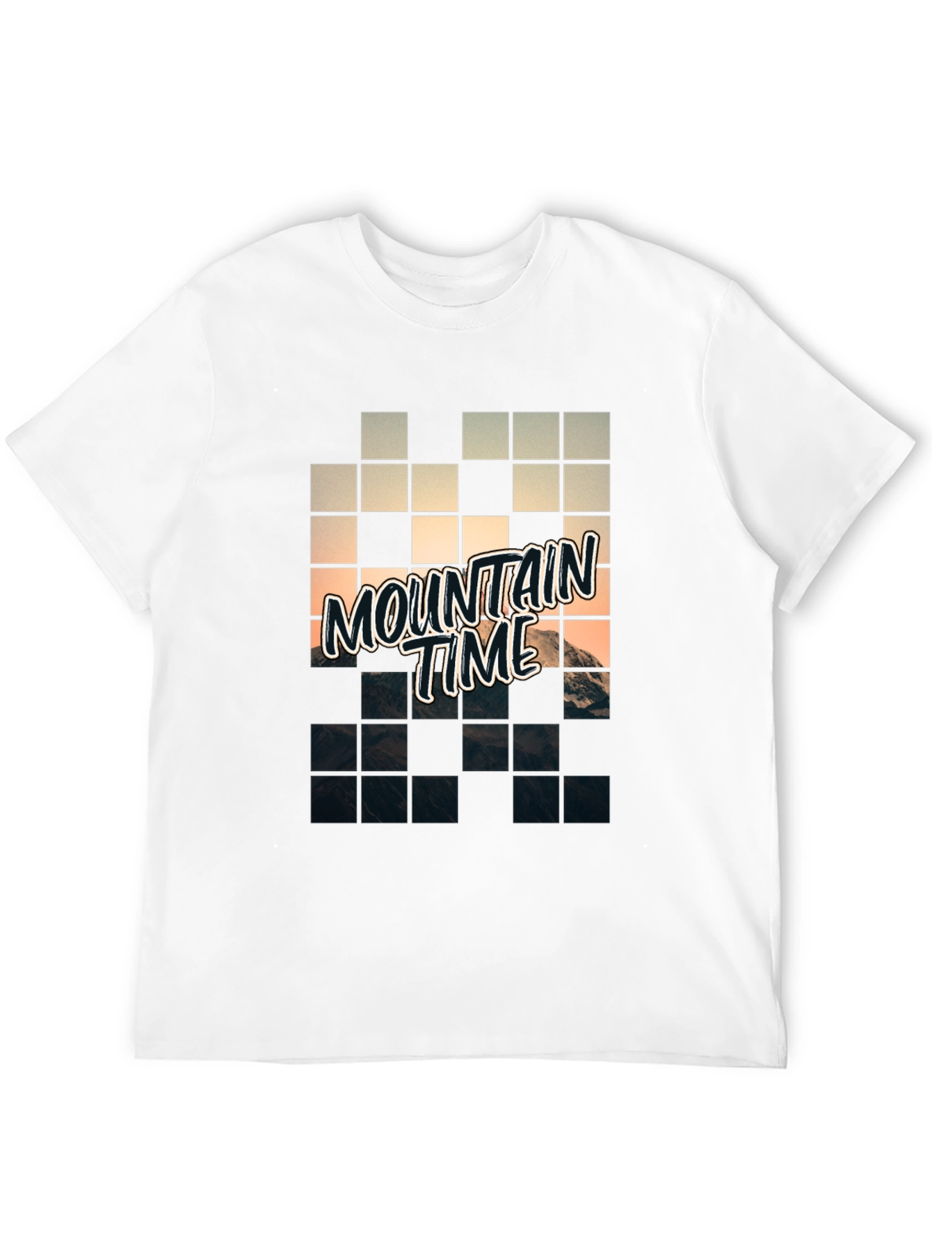 Mountain Time Pixel Art Graphic Tee