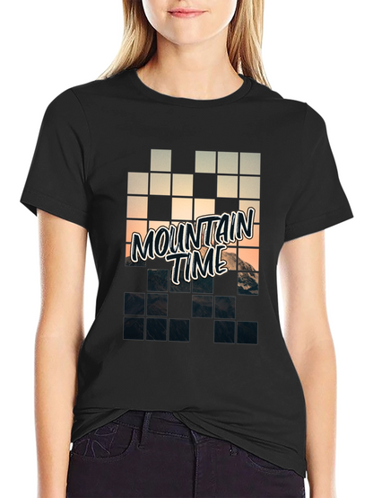 Mountain Time Pixel Art Graphic Tee