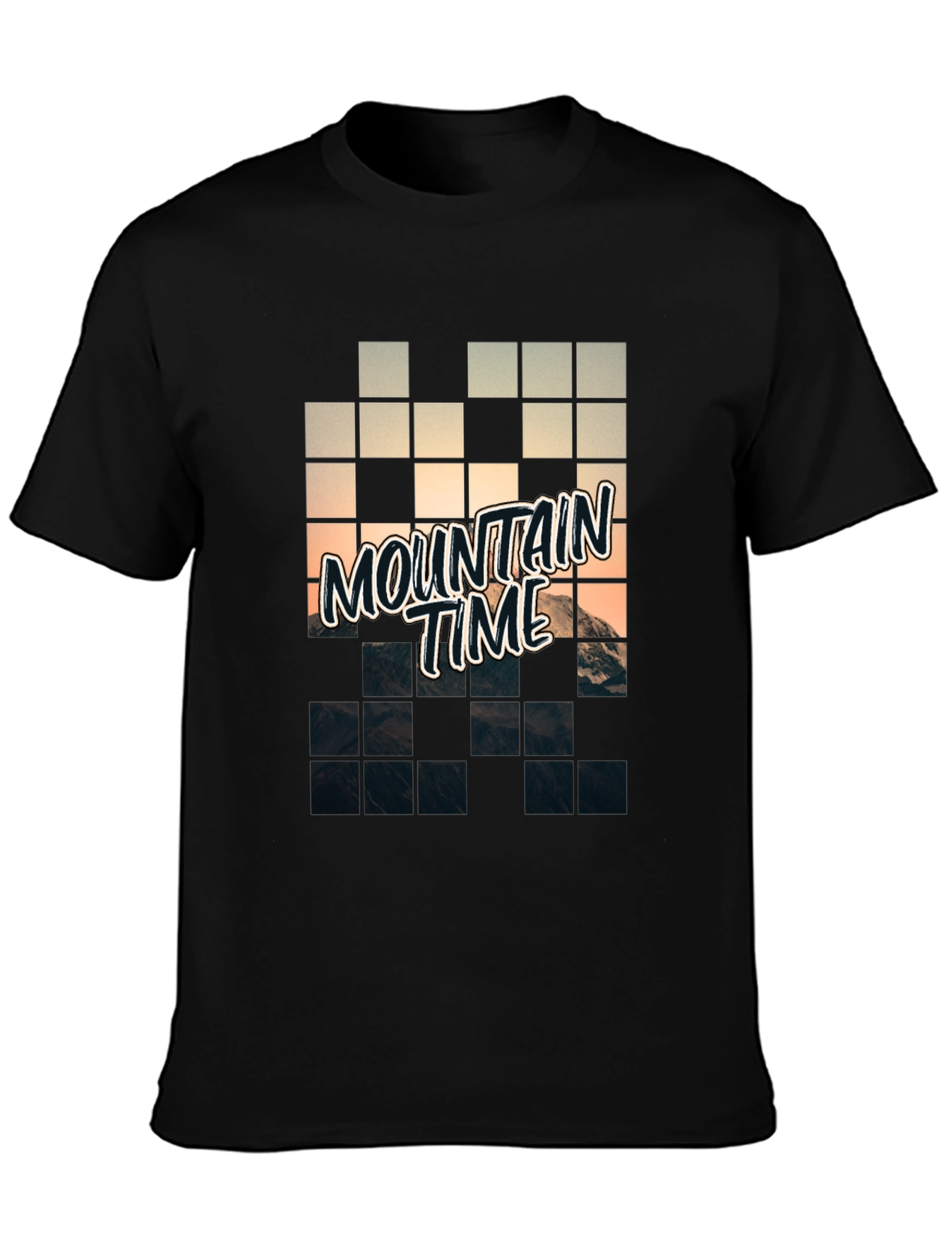Mountain Time Pixel Art Graphic Tee