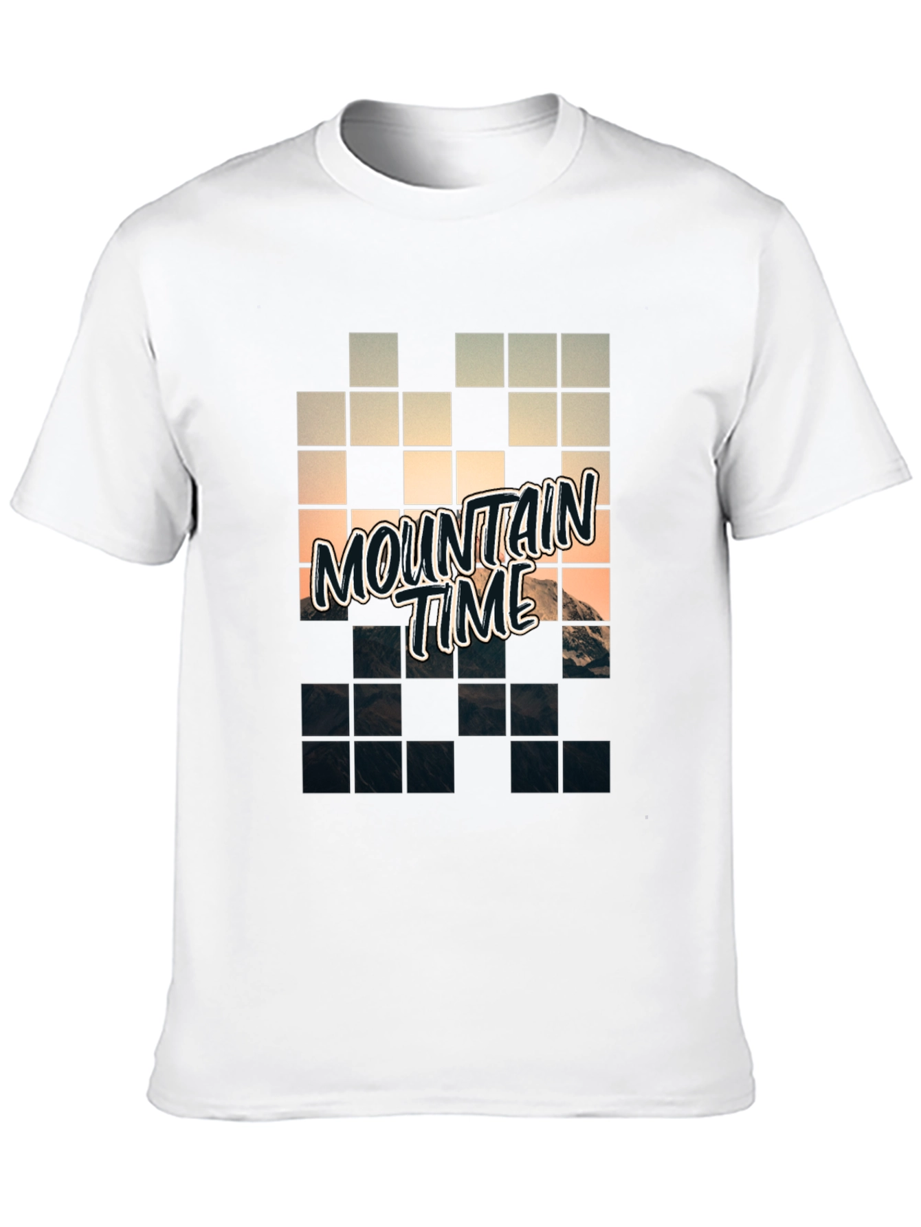 Mountain Time Pixel Art Graphic Tee