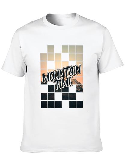 Mountain Time Pixel Art Graphic Tee
