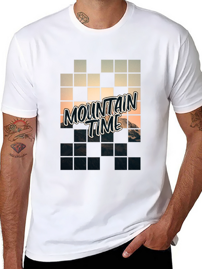 Mountain Time Pixel Art Graphic Tee