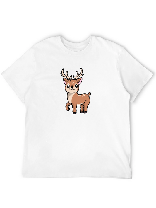Cute Deer Graphic Tee - Soft Cotton Blend