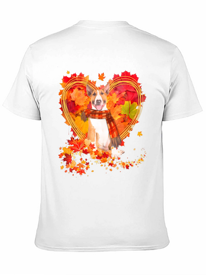 Fall Bull Terrier Heart Graphic Tee