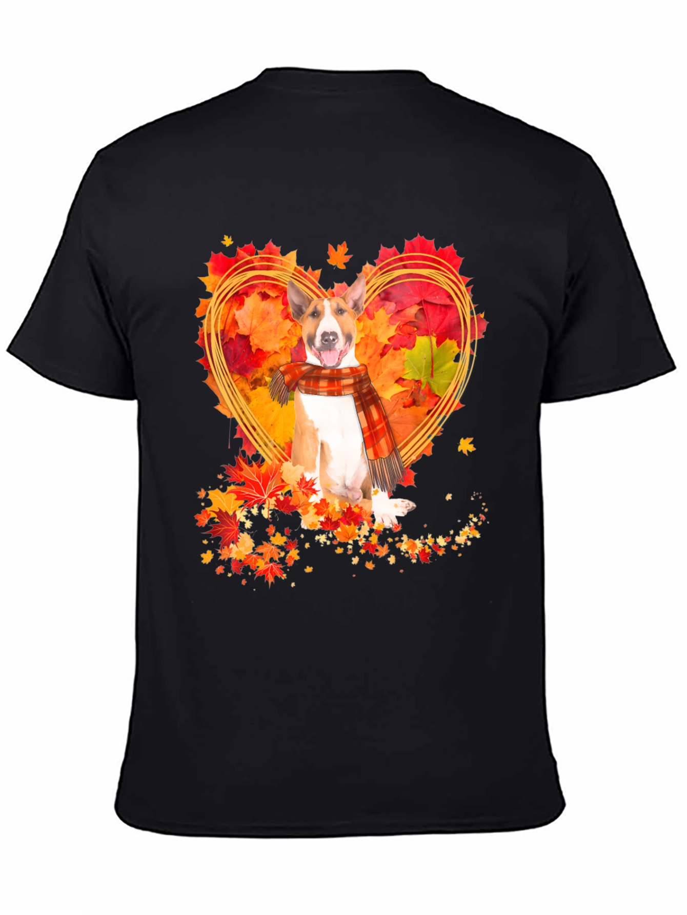 Fall Bull Terrier Heart Graphic Tee