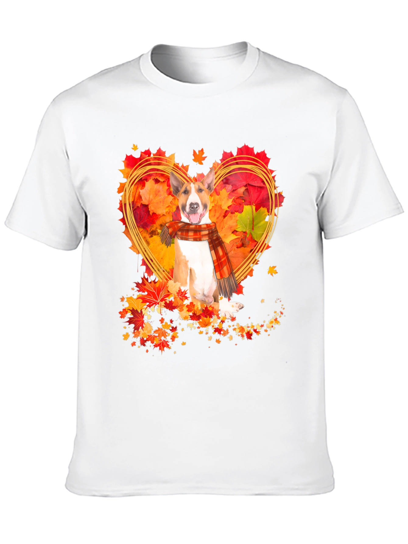 Fall Bull Terrier Heart Graphic Tee