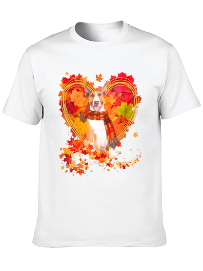 Fall Bull Terrier Heart Graphic Tee
