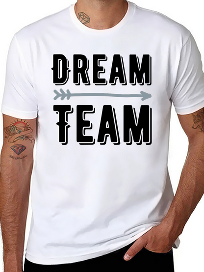 Dream Team Arrow Graphic Tee - Black Cotton T-Shirt