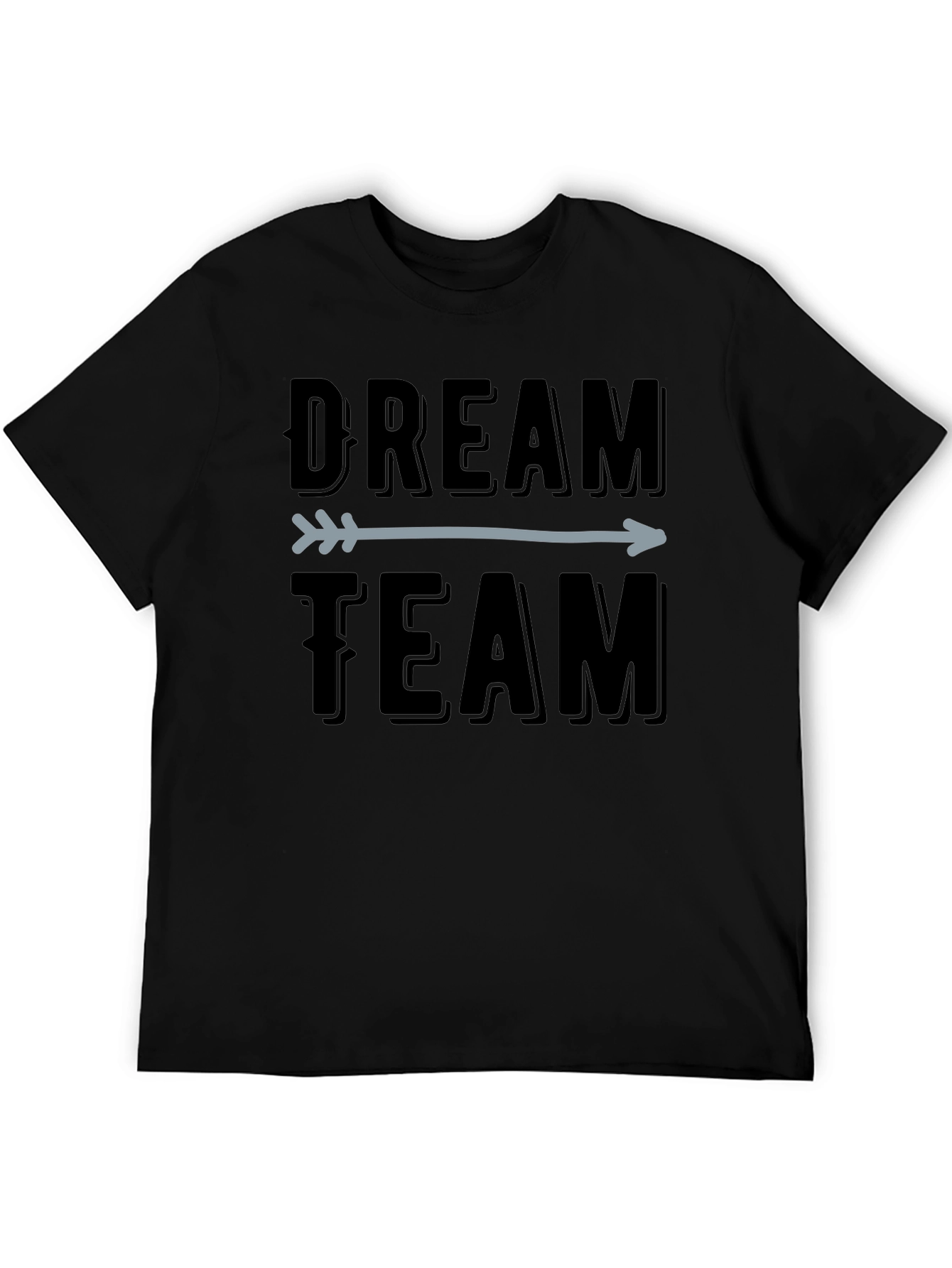 Dream Team Arrow Graphic Tee - Black Cotton T-Shirt