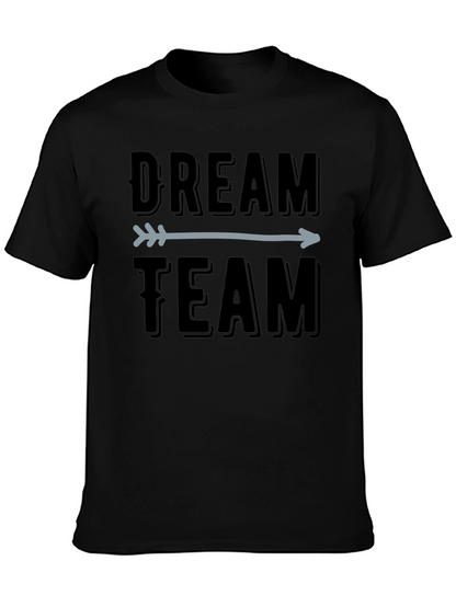 Dream Team Arrow Graphic Tee - Black Cotton T-Shirt