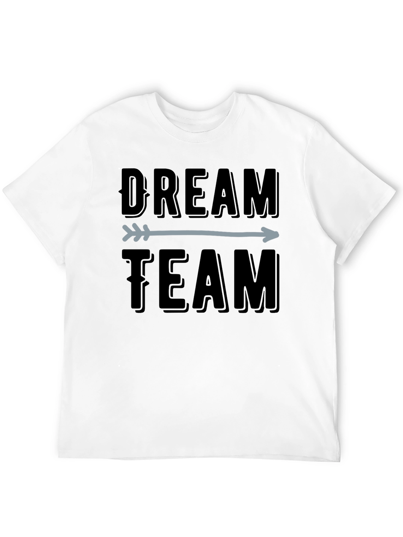 Dream Team Arrow Graphic Tee - Black Cotton T-Shirt